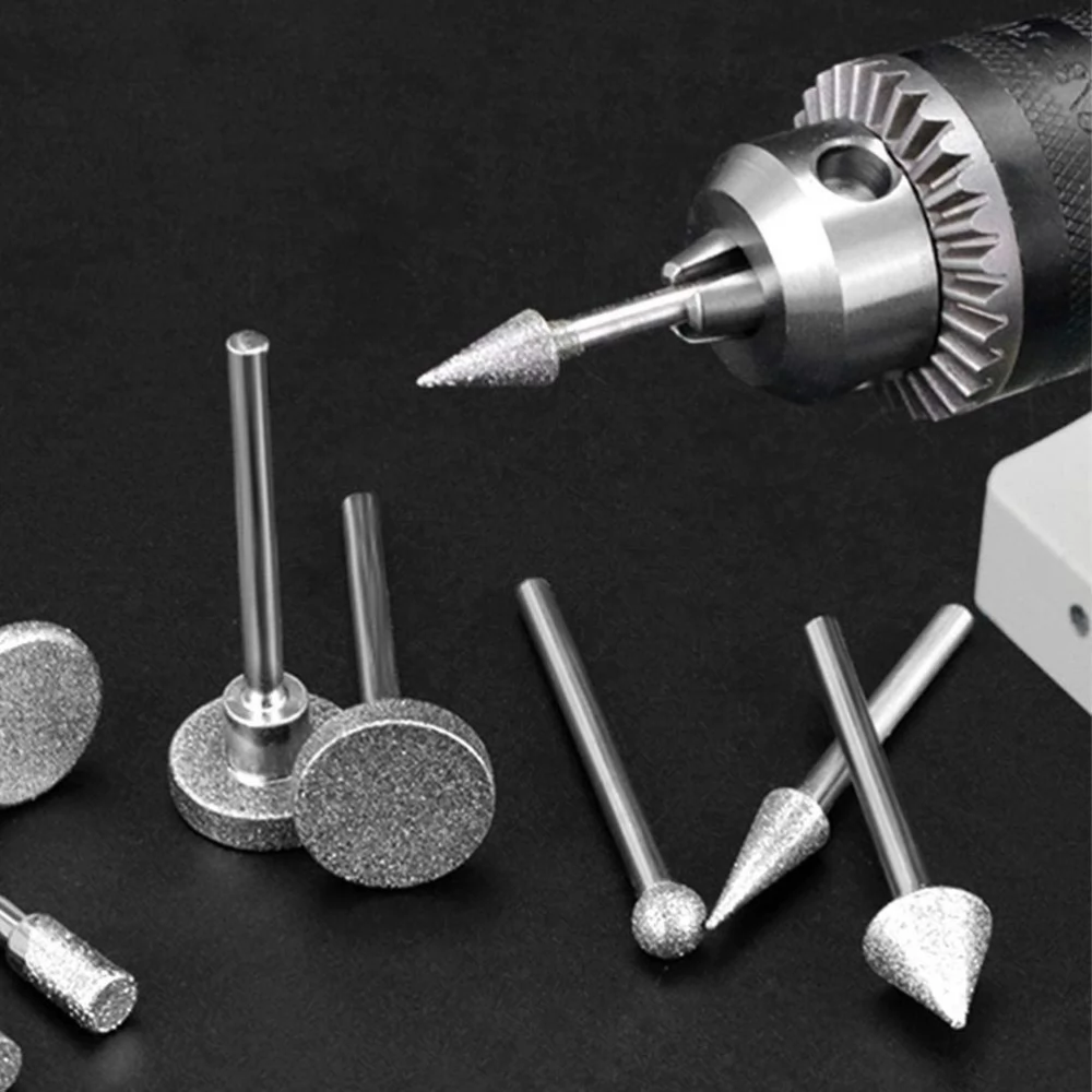 Набор алмазных насадок - 50 шт (фрезы, шарошки) для Dremel / гравера - Ø3.17 mm - 120 Grit